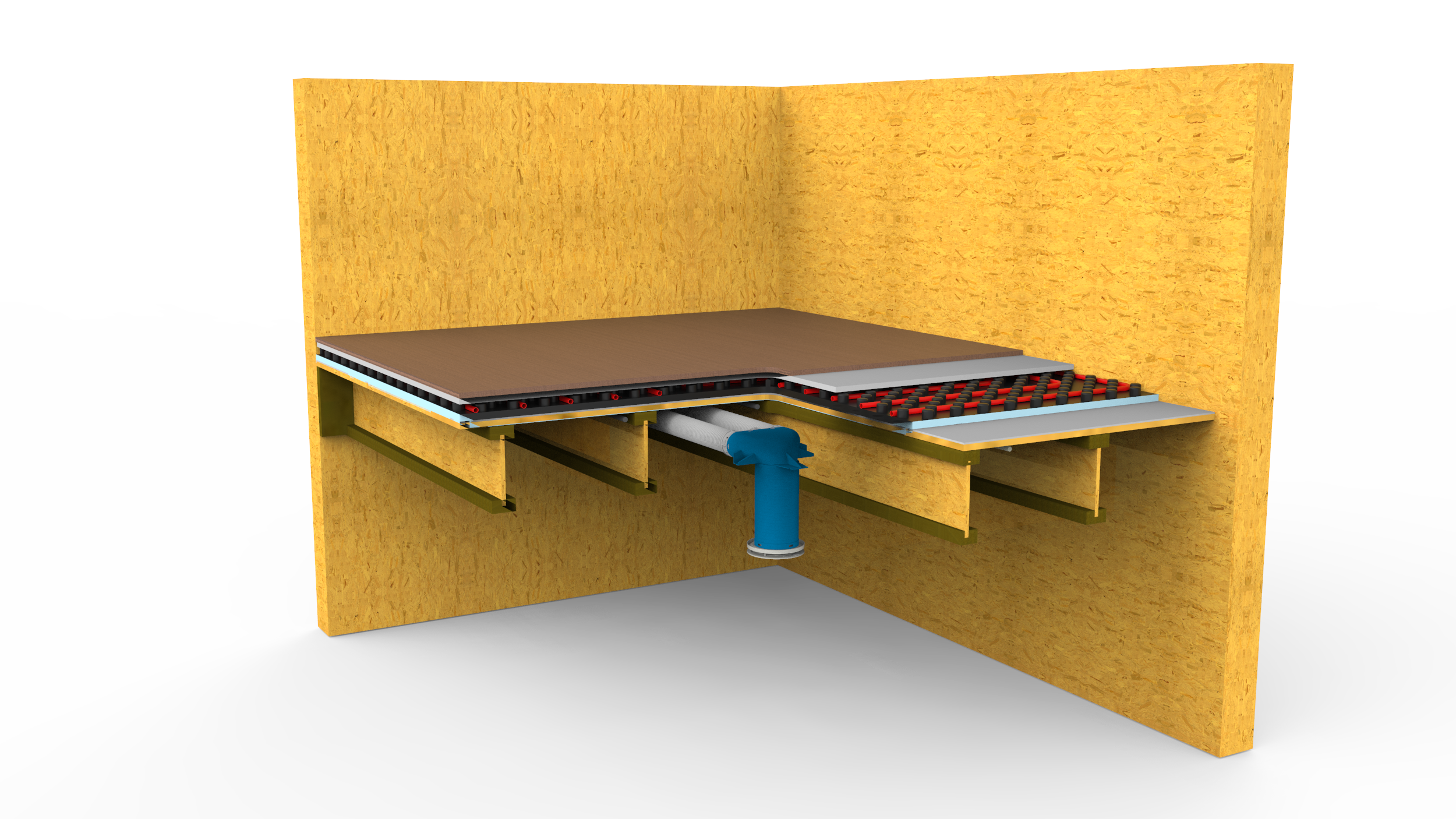 Uniflexplus+ luchtverdeelsysteem in houtskeletbouw